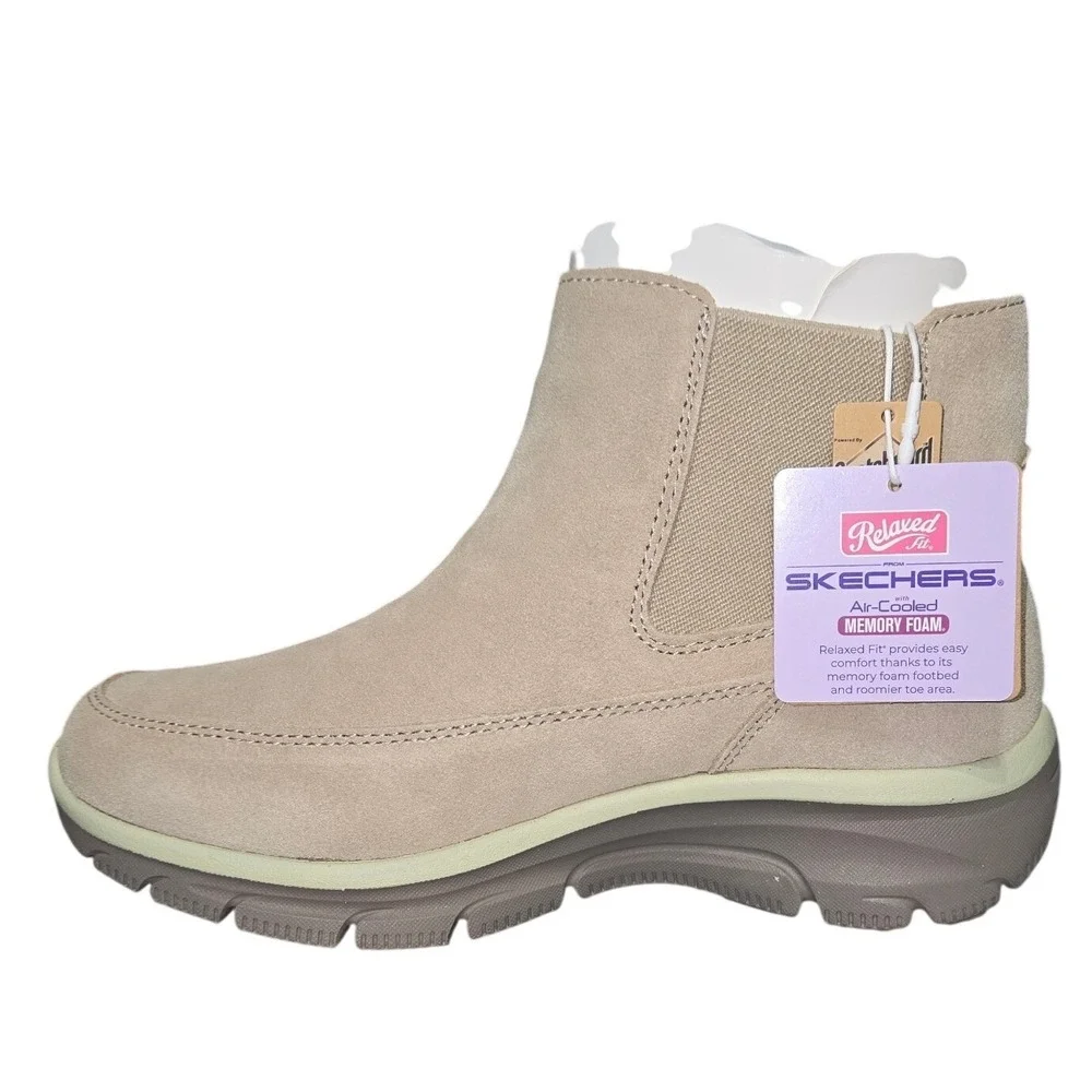 Sz 5.5 Skechers Hands Free Slip-ins Easy Going Casual Icon Boots Dark Natural